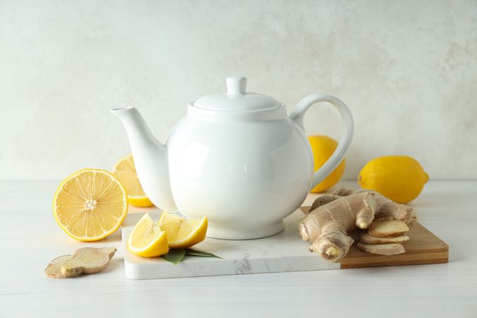 Cold treatment, healthcare concept - tea with ginger