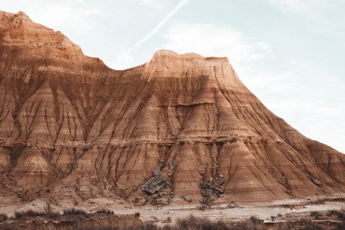 Picturesque sandy cliffs in sunlight