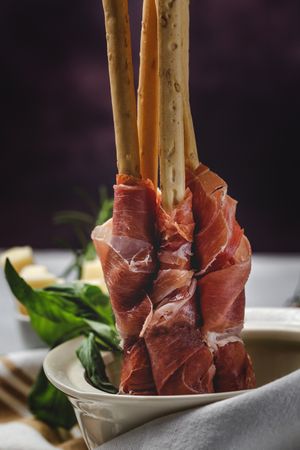 Gressinis with spanish serrano ham