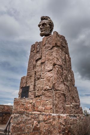 A monument to U.S. President Abraham Lincoln outside Laramie, Wyoming