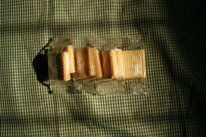 Top view of packages of wafers