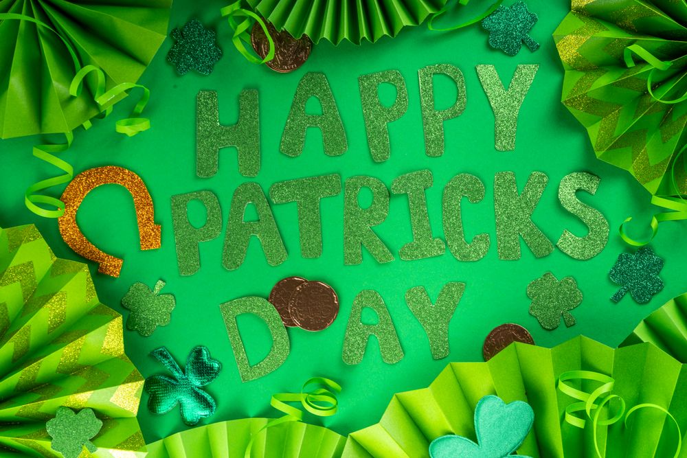 St Patrick flatlay background