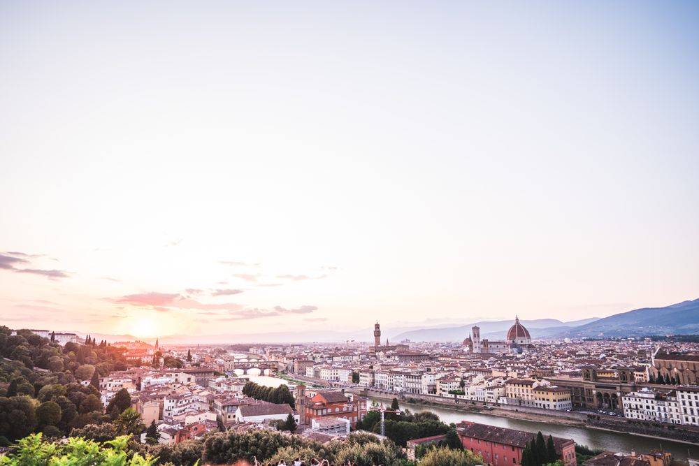 Cityscape of Florence, Italy at sunset