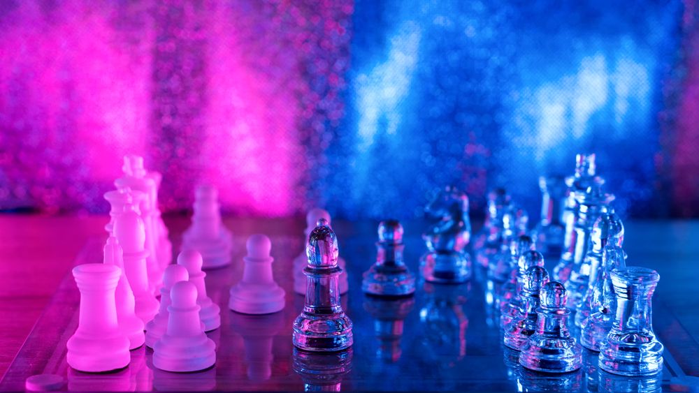 Glass transparent chess background