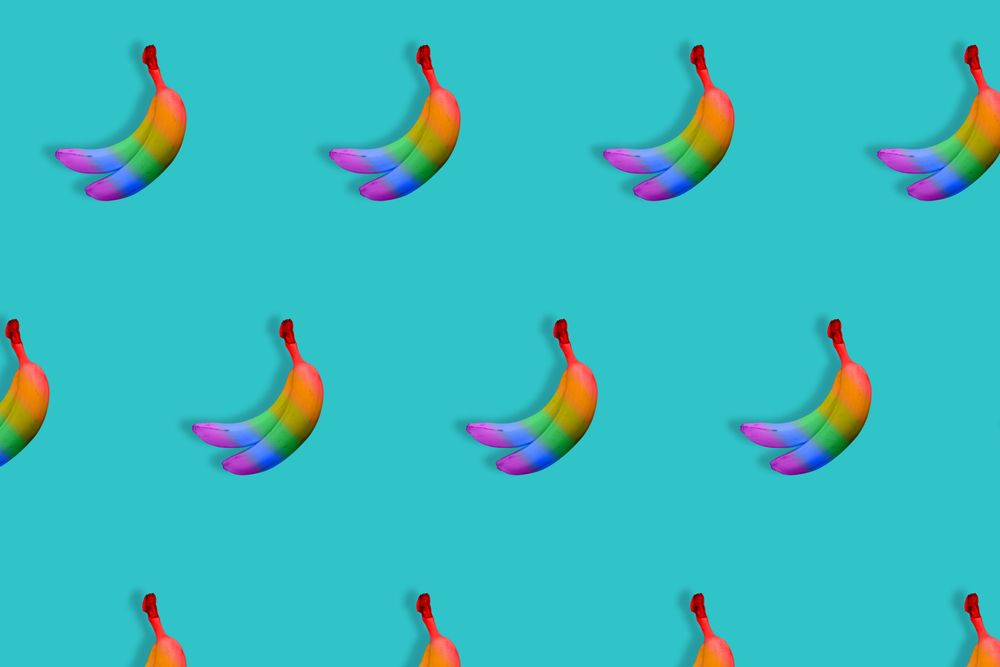 Pattern of rainbow bananas