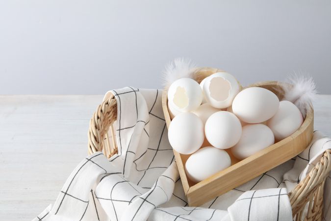 Concept of fresh and natural farm product - eggs