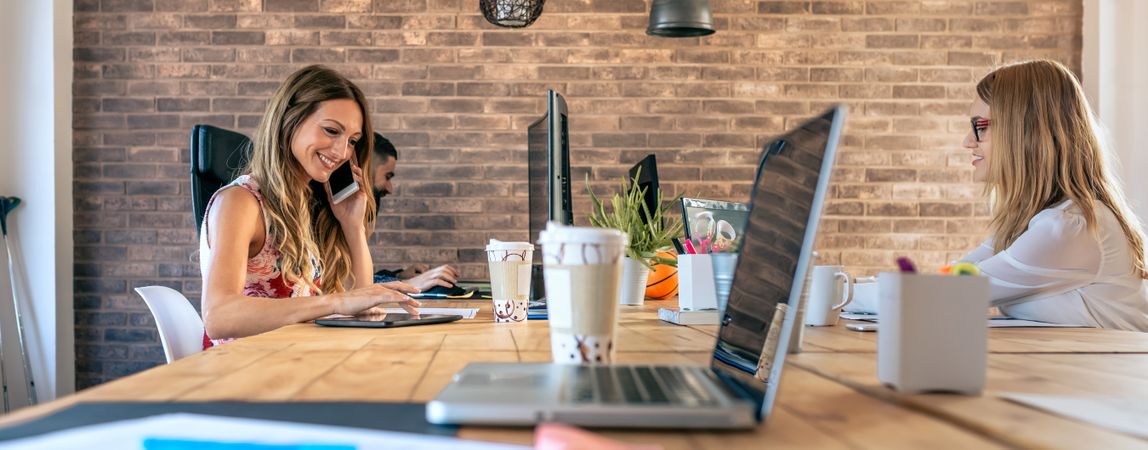 People working in a coworking office
