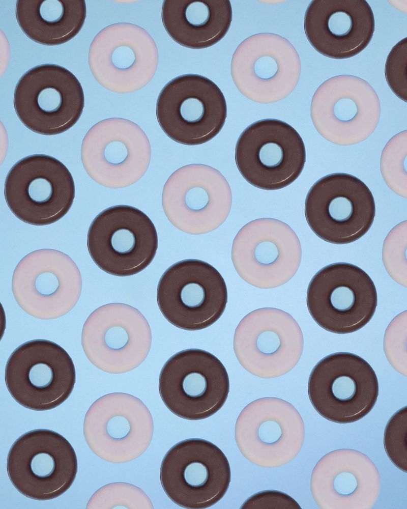 Doughnut pattern on blue