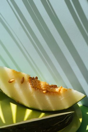 Melon toad skin cut into slices Colorful summer theme