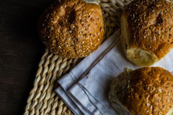 Freshly baked bread rolls