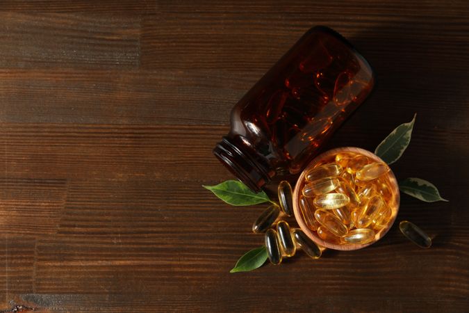 Immunity support capsules - Omega, health care concept