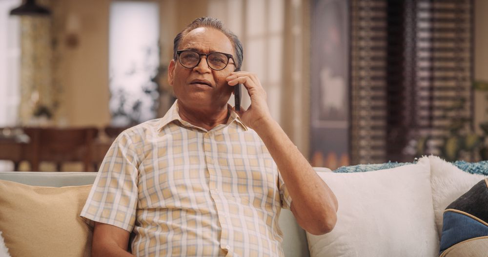 Mature Man Using Phone, Calling and Talking