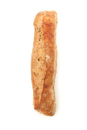 Wheat bread isolated on blank background, top view. Bakery products