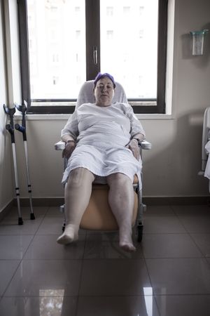 Mature woman hospitalized