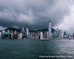 Hong Kong cityscape under cloudy sky bewNA5