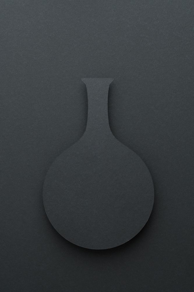 Paper cut out of round bottom flask