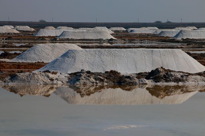Salt beds in salt field