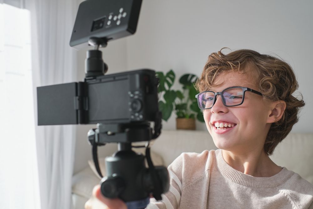 Child shooting video for blog