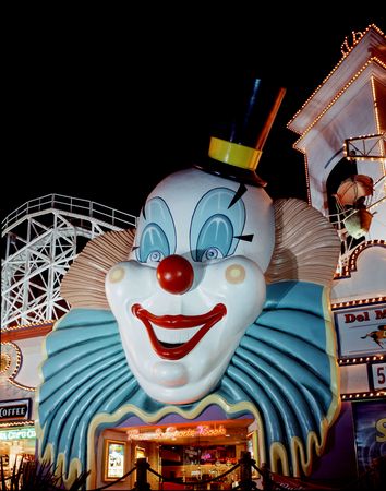 Giant clown face, at the Clown Casino, Las Vegas, Nevada