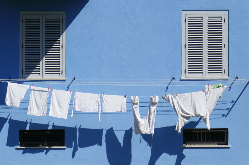 Clothes hanging on line