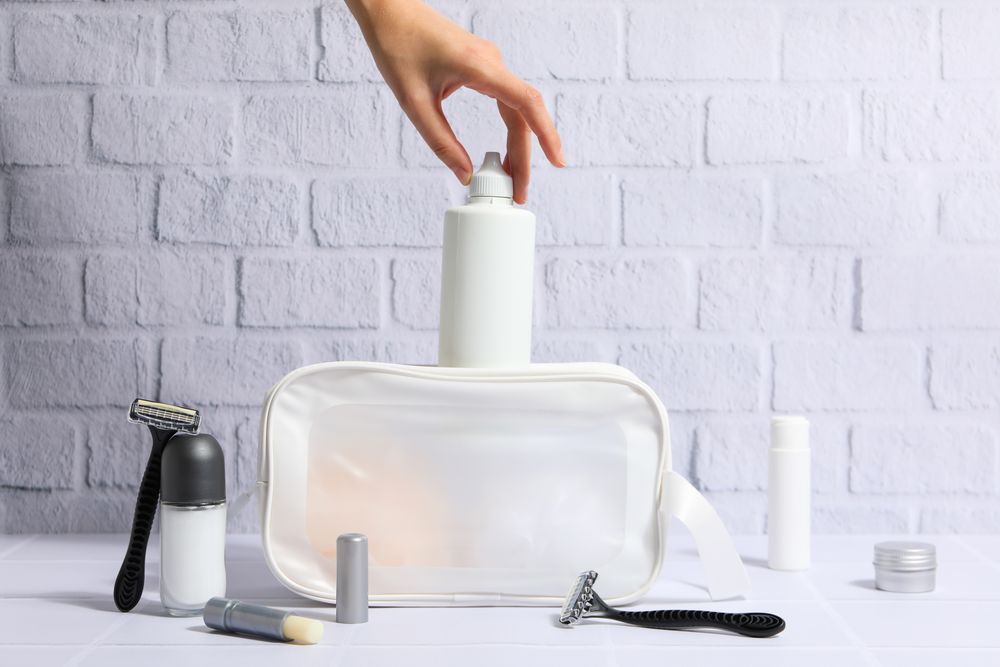 Bath accessories, toilet bag for different self care items