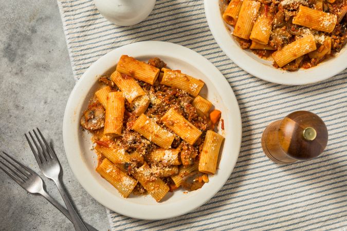 Homemade Mushroom Sausage Ragu Pasta