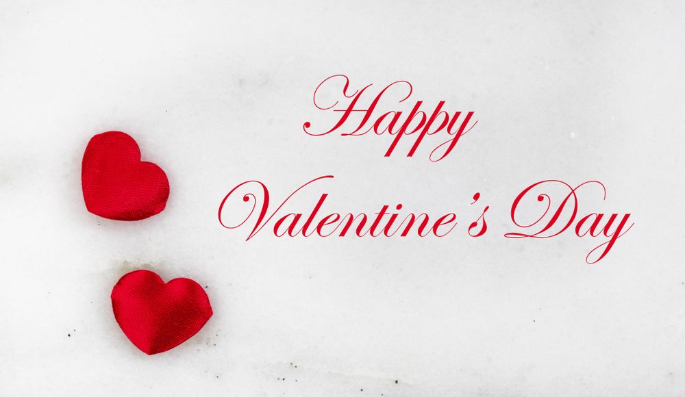 Two hearts for Valentine’s Day with text message