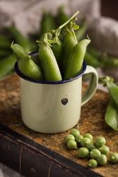Fresh peas and pea pods