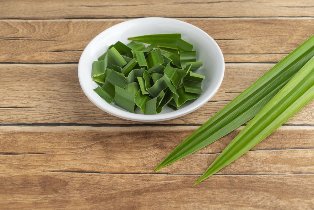 pandan on wooden background