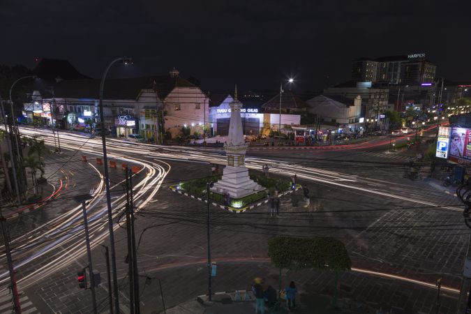 Yogyakarta, Indonesia - July 16, 2019: Tugu, famous symbol representing city of Yogyakarta