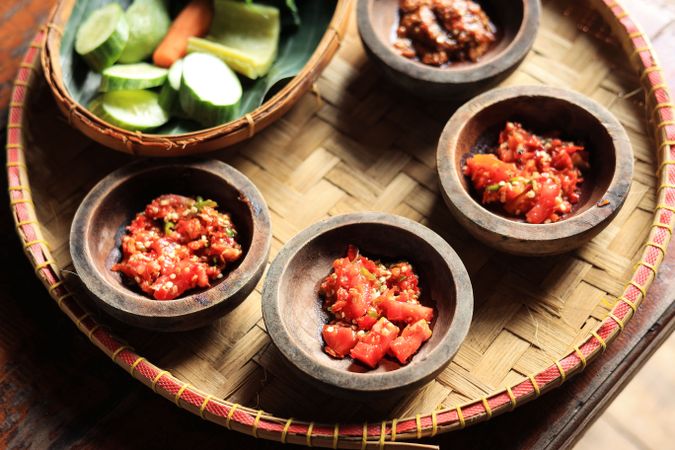 Sundanese Raw Sambal Tomat, Spicy Condiment Sunda Restaurant