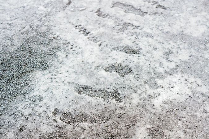 Pile of frosted pebble on ground