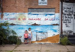 Little girls on a street in Camden, New Jersey A0yen0