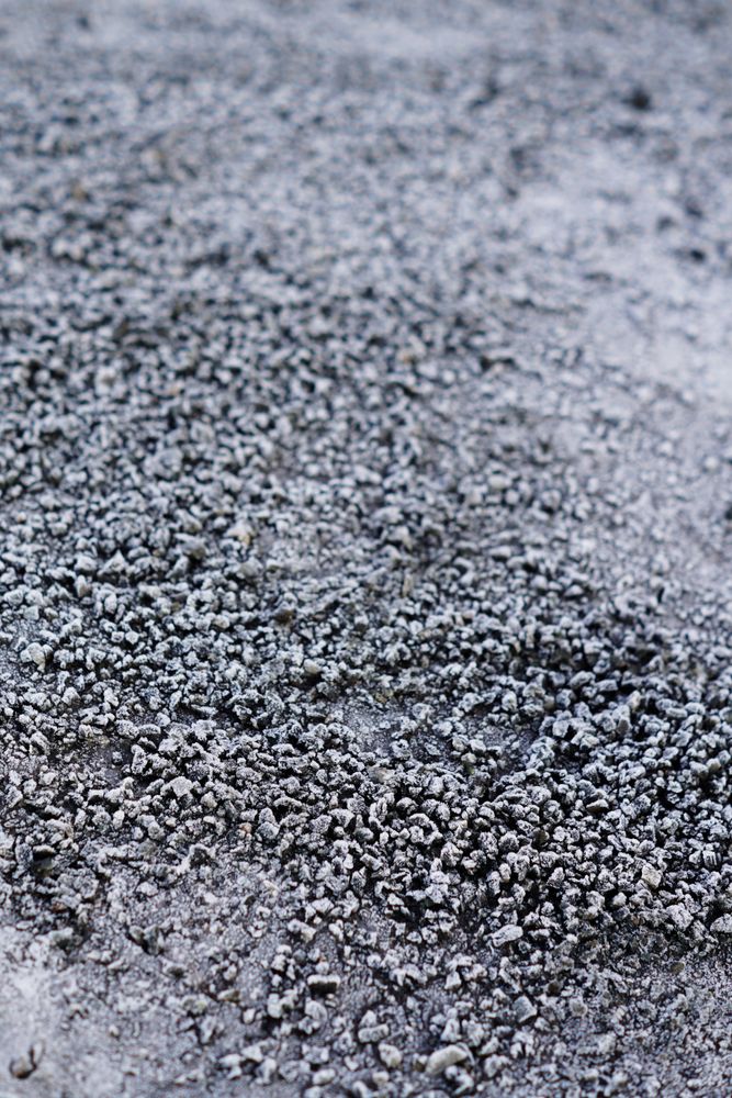 Pile of frosted pebble on ground