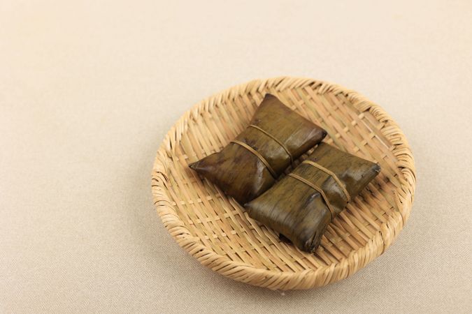 Indonesian Style Rice Dumpling with Banana Leaf Wrapping.