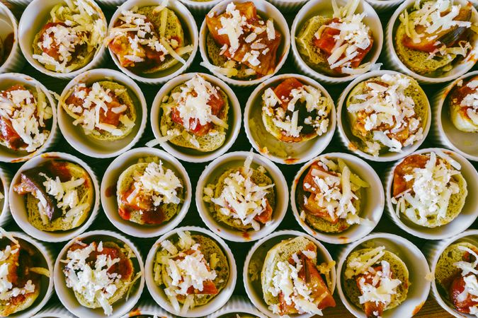 Gourmet Appetizers Display - Elegant Canapes in Individual Cups