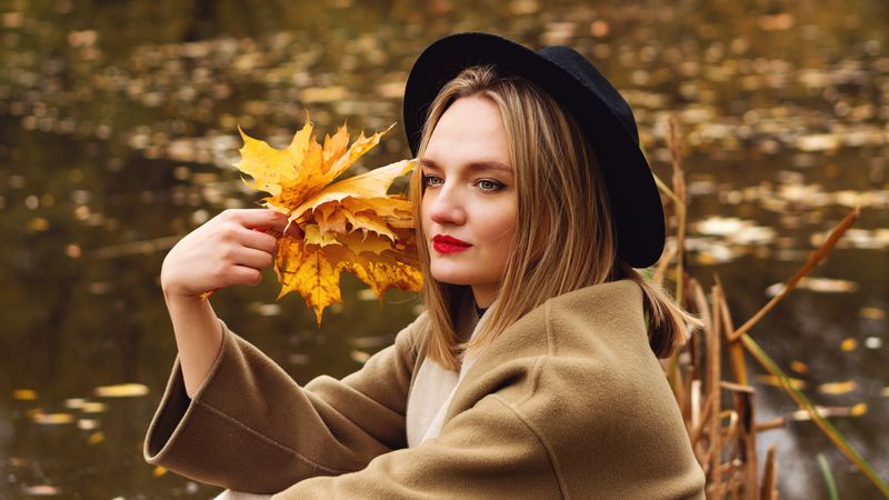 Woman during autumn season