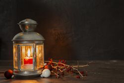 Old lamp with twigs