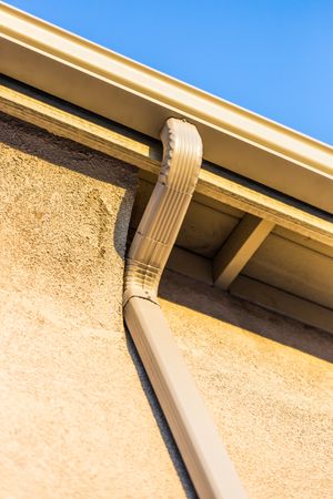 House with New Seamless Aluminum Rain Gutters