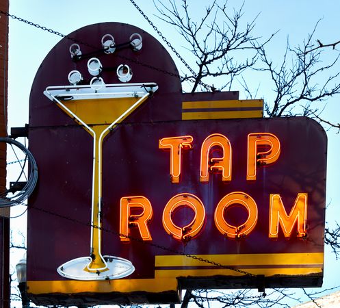 Sign for the Tap Room lounge in Ypsilanti, Michigan