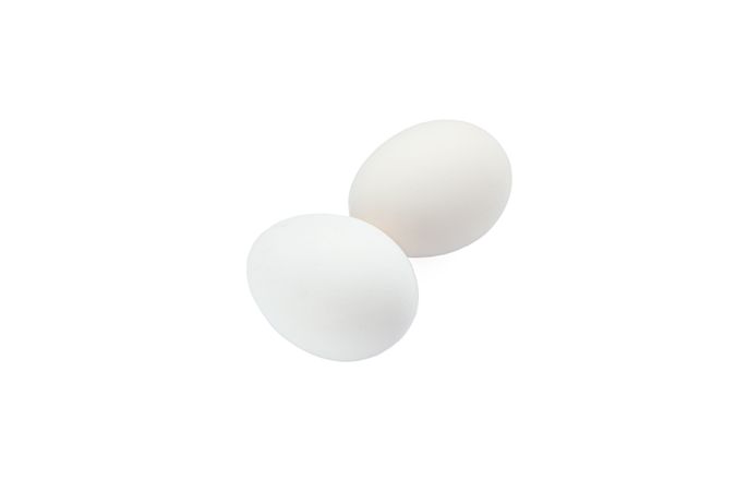 chicken eggs isolated on plain background