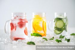 Three mason jars of infused water 0LVQe4