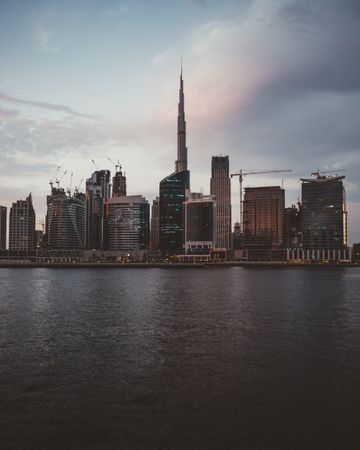 City skyline in twilight time