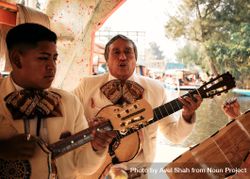 Two Men In Traditional Mariachi Uniform With Guitars - Free Photo ...