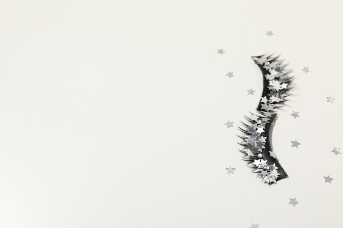 False eyelashes, concept of different makeup accessories