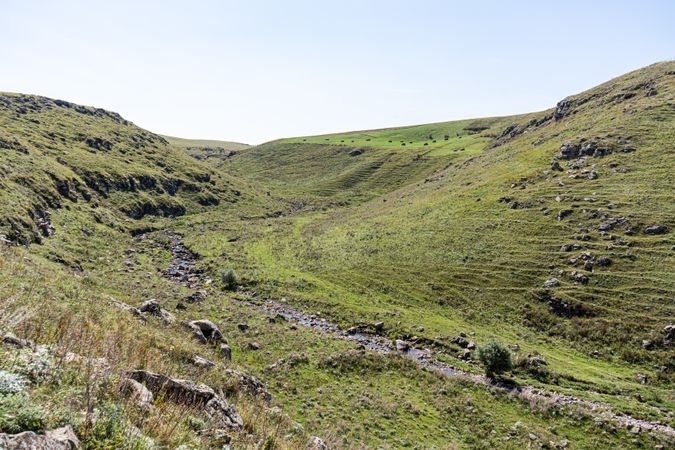 Rural landscape with canyon and river