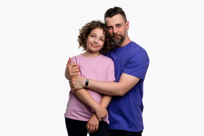 Family portrait dad and daughter