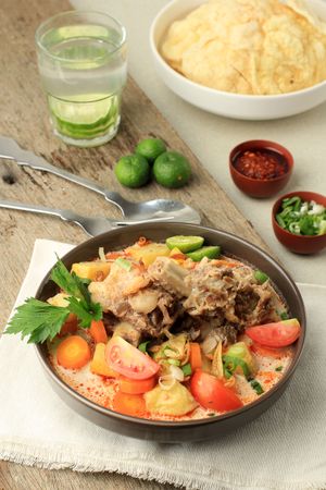 Soto betawi, delicious bowl of Indonesian beef stew