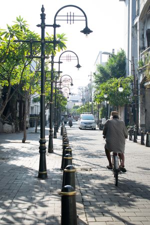 Semarang, Indonesia - April 26 2024. Morning activity in Kota Lama street