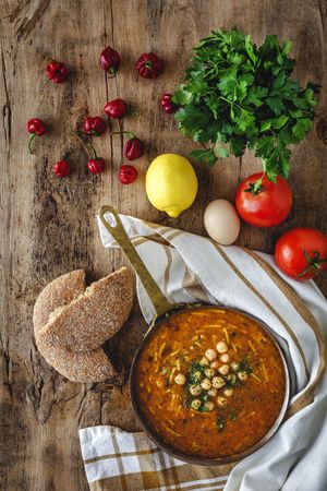 Traditional Harira soup for Ramadan